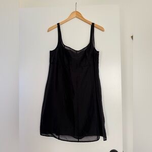 J. Crew Classic Sheer Organza Slip  Black Dress